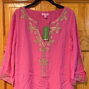Pink Embroidered Women's Dress